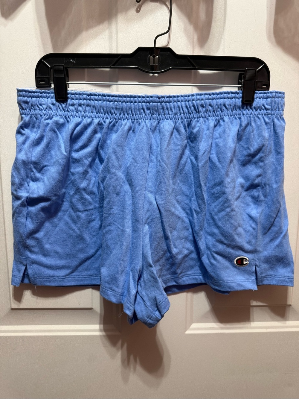 Champion Light Blue Athletic Lightweight Cotton Shorts with Logo Size L